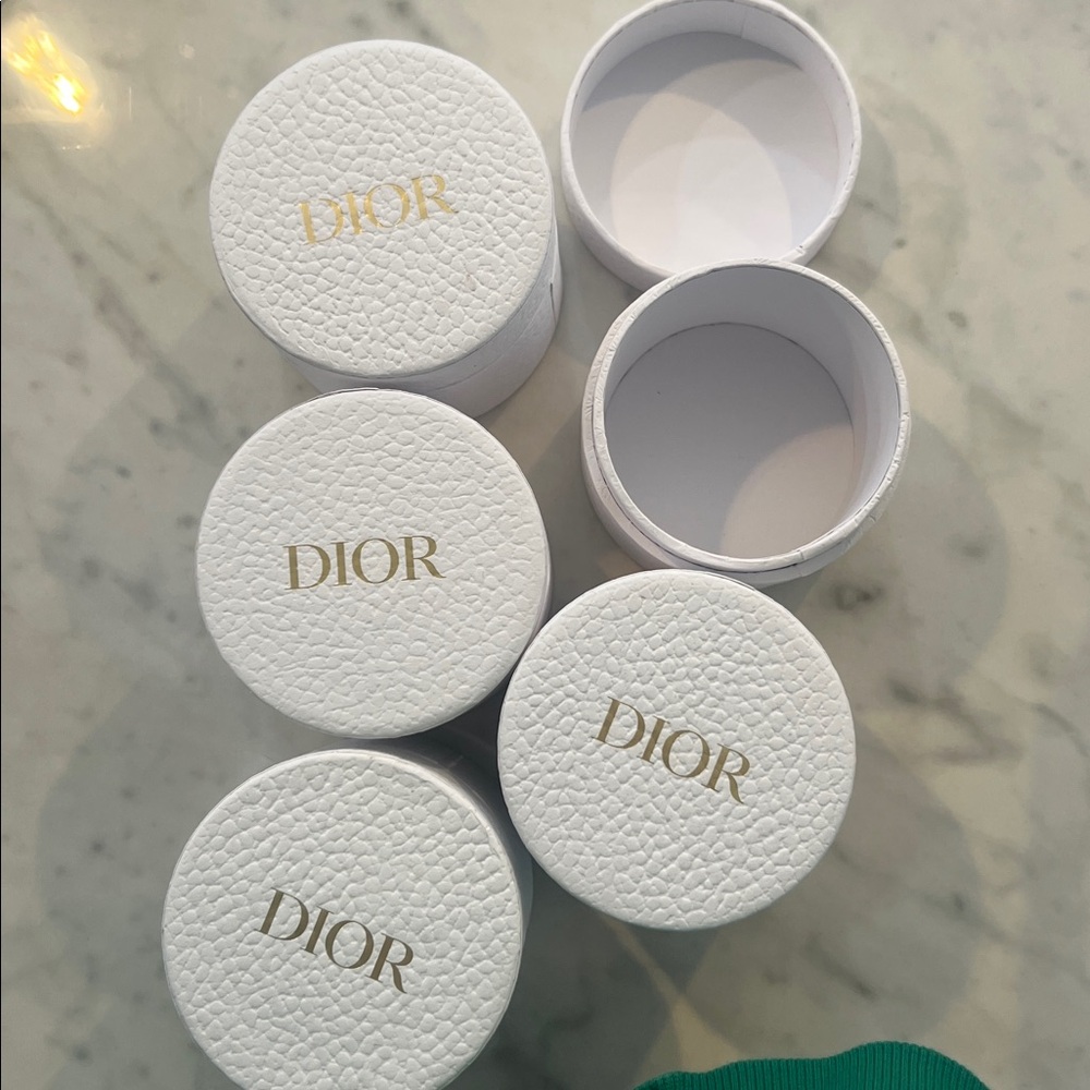 Dior White and Gold Textured Boxes